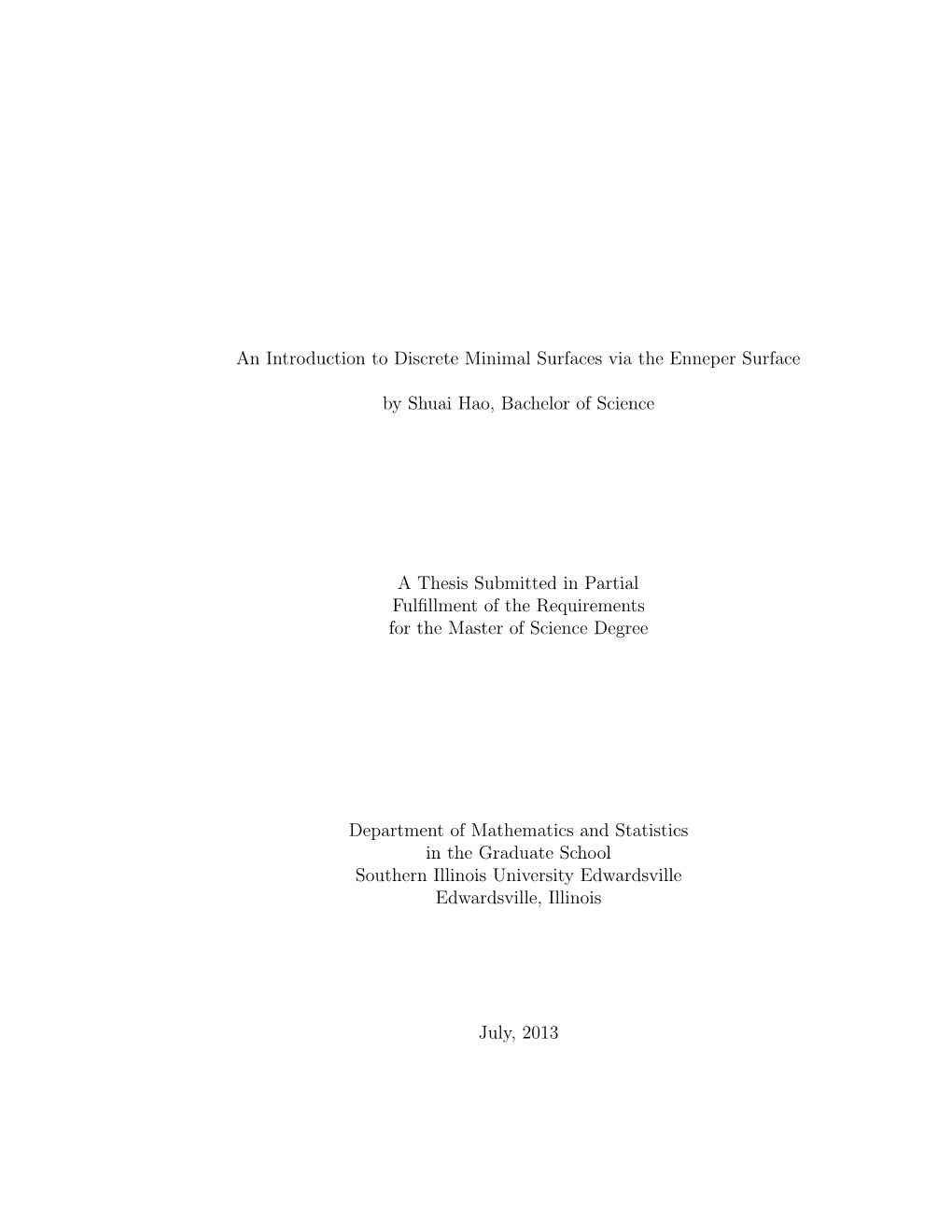 An Introduction to Discrete Minimal Surfaces Via the Enneper Surface