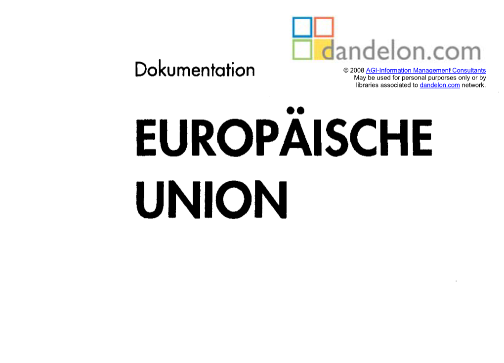 EUROPÄISCHE UNION Inhalt Seite