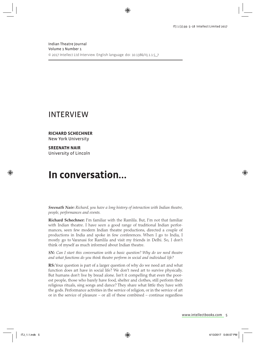 In Conversationâ•¦