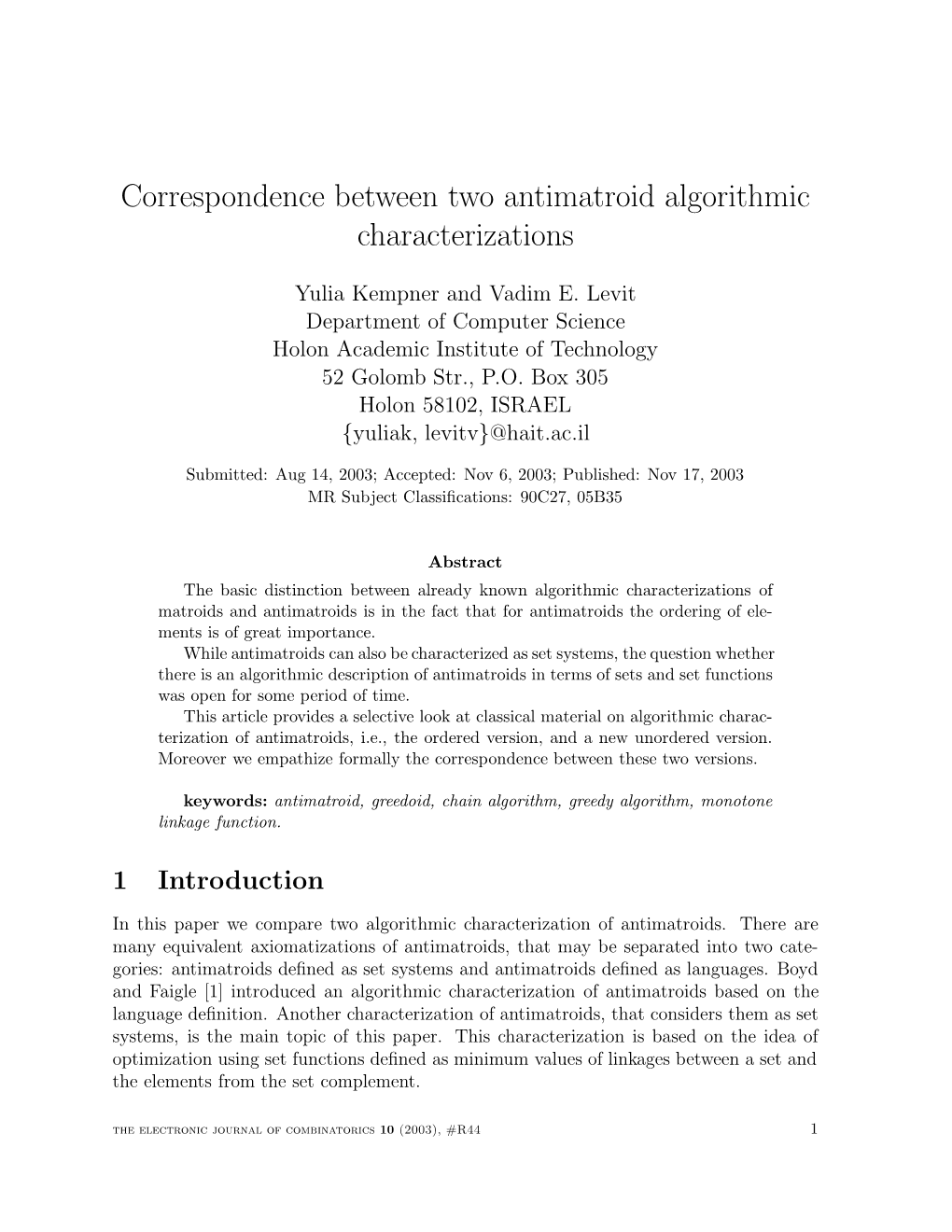 Correspondence Between Two Antimatroid Algorithmic Characterizations