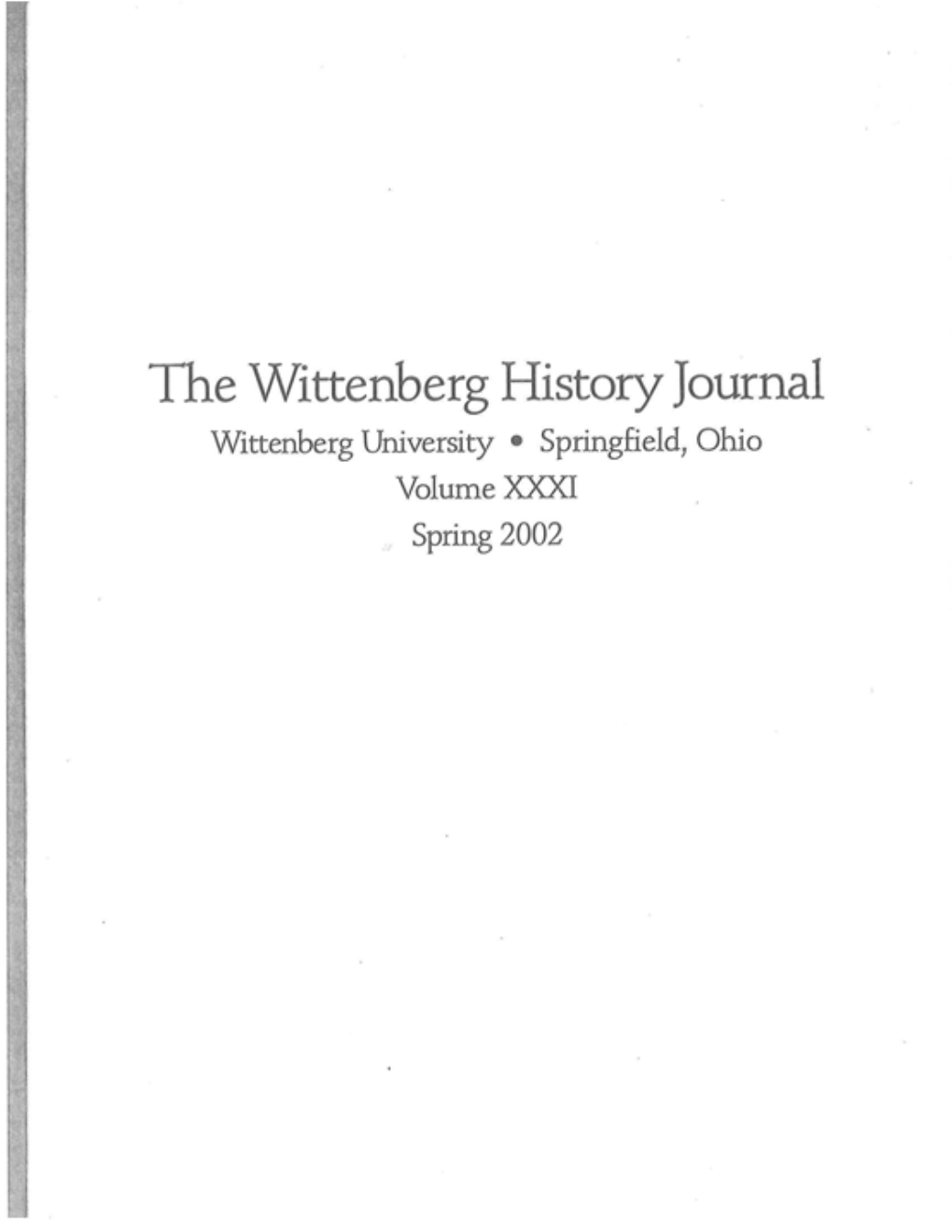 The Wittenberg History Journal