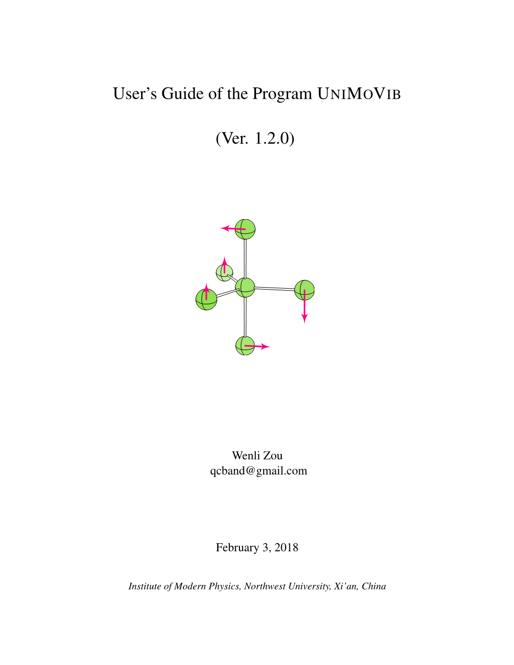 User's Guide of the Program UNIMOVIB