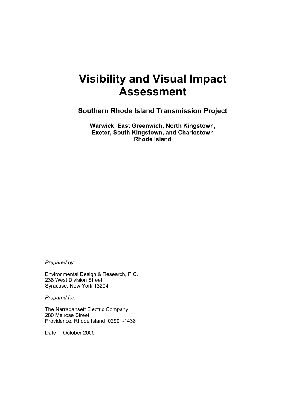 Visibility and Visual Impact Assessment Report