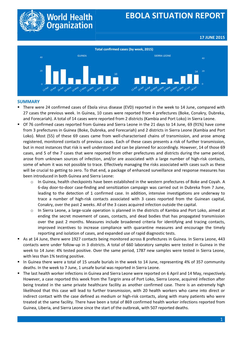 Ebola Situation Report