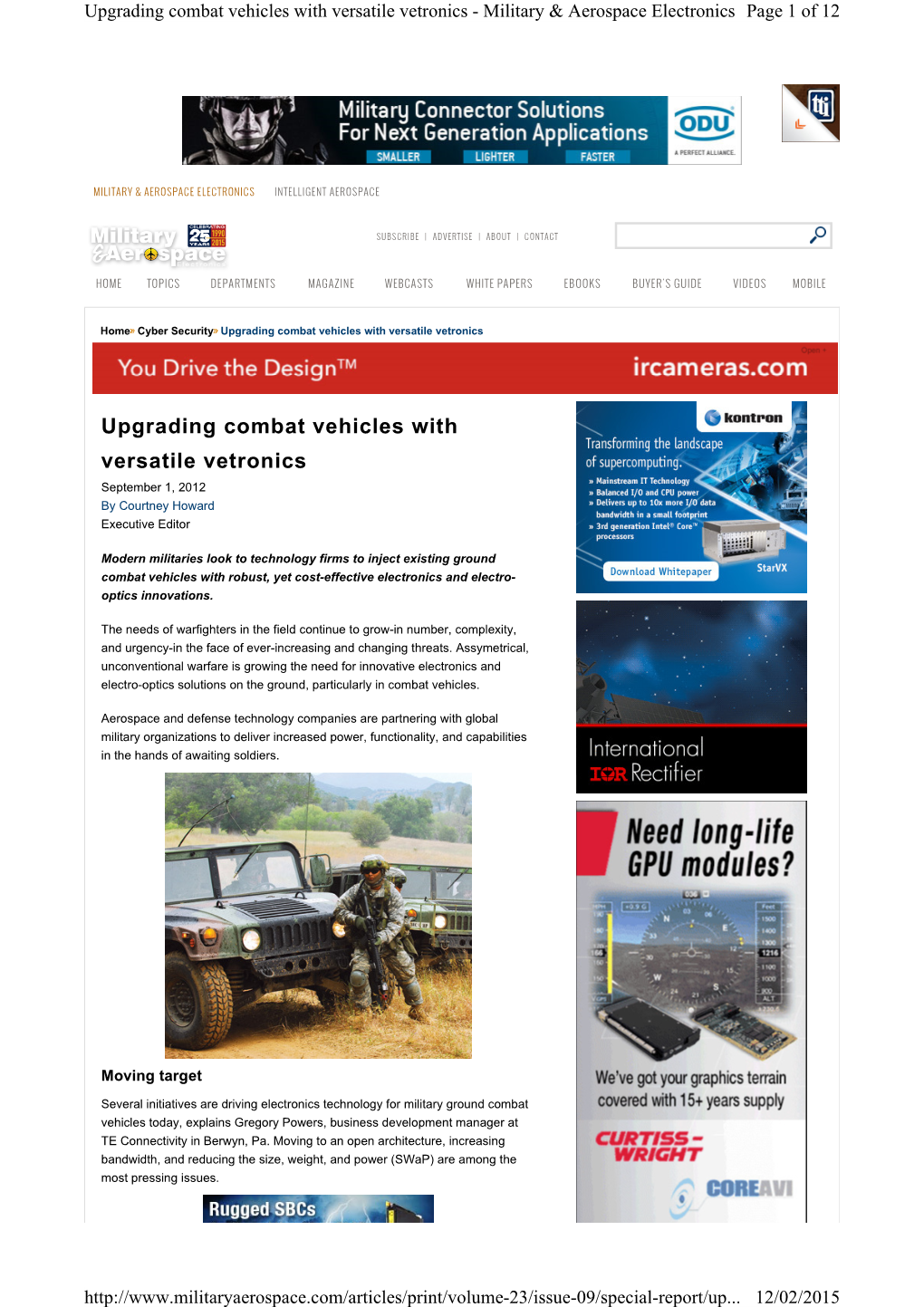 Upgrading Combat Vehicles with Versatile Vetronics - Military & Aerospace Electronics Page 1 of 12