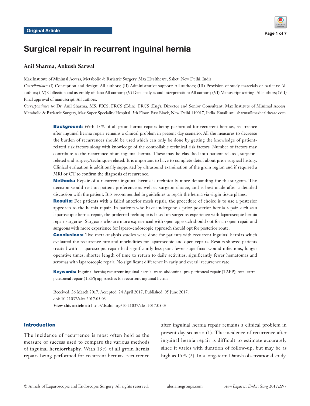 Surgical Repair in Recurrent Inguinal Hernia