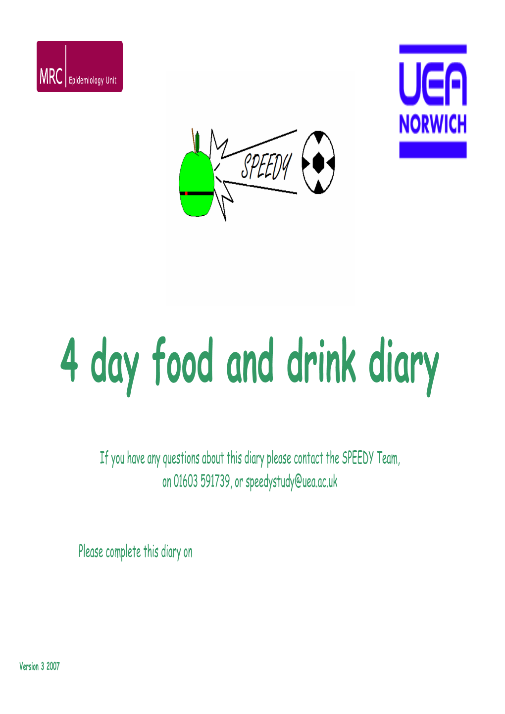 4 Day Food and Drink Diary