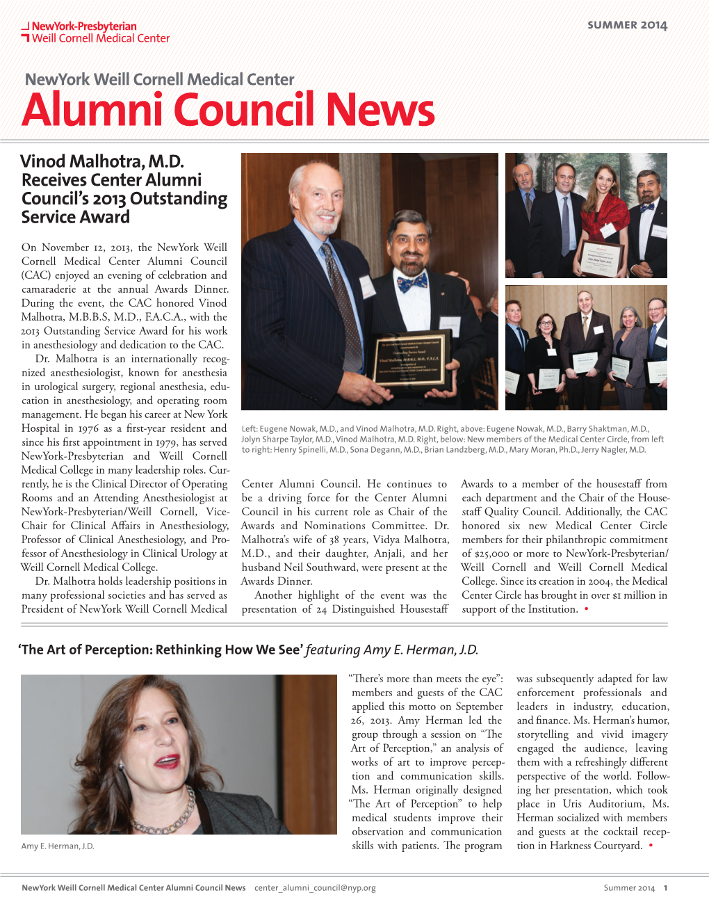 Alumni Council News Vinod Malhotra, M.D