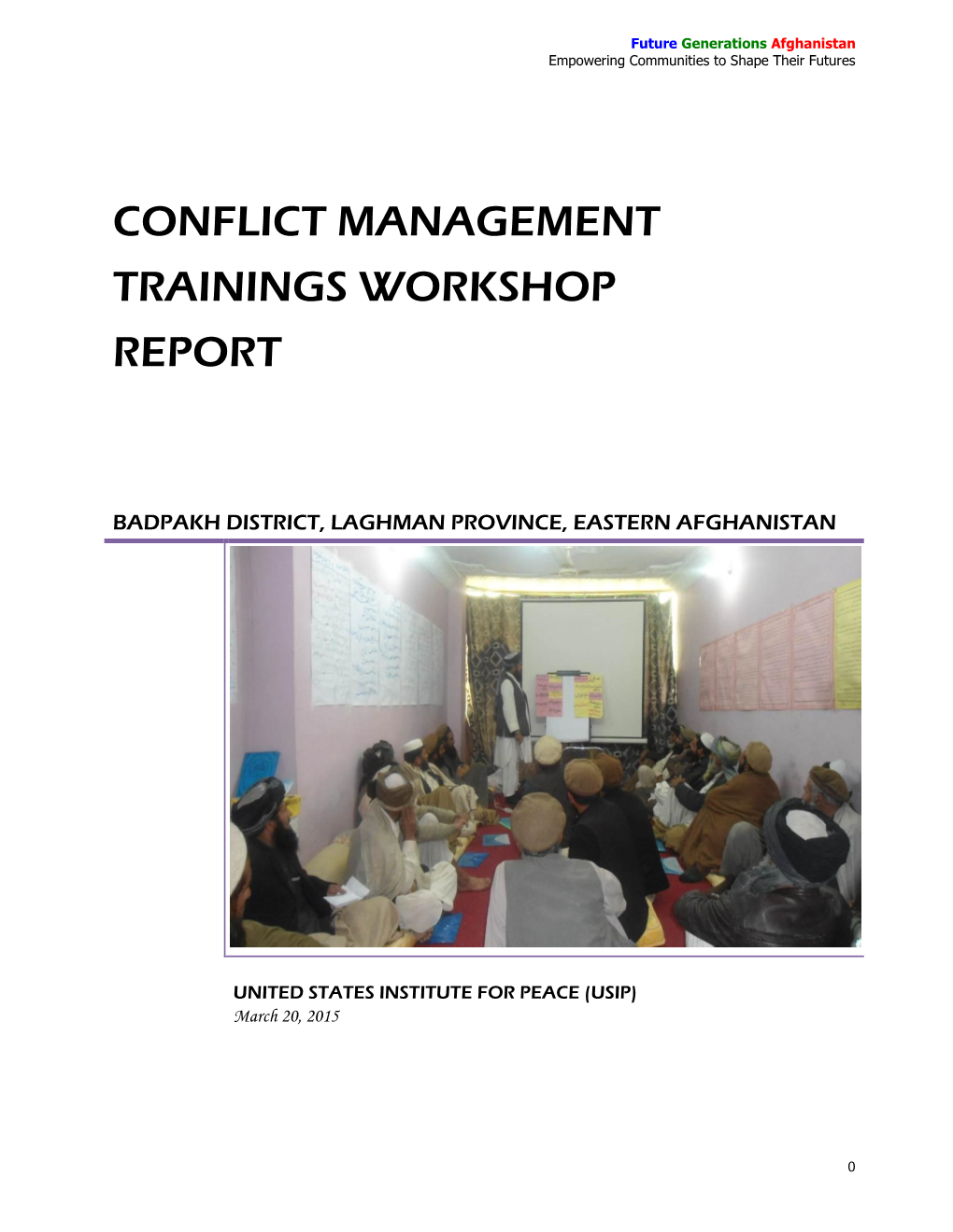 Conflict Management Trainings Workshop Report