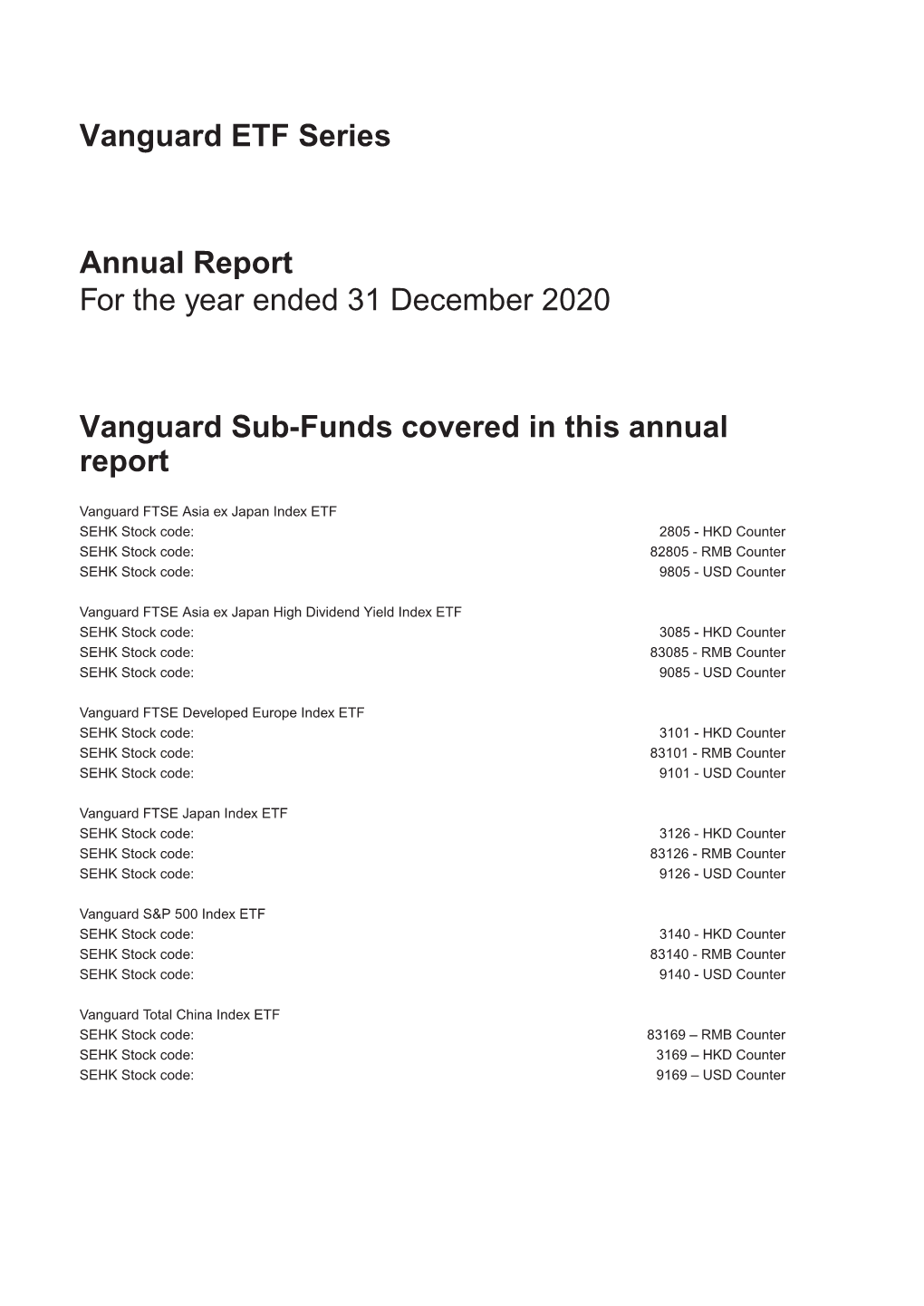 Annual Report for the Year Ended 31 December 2020