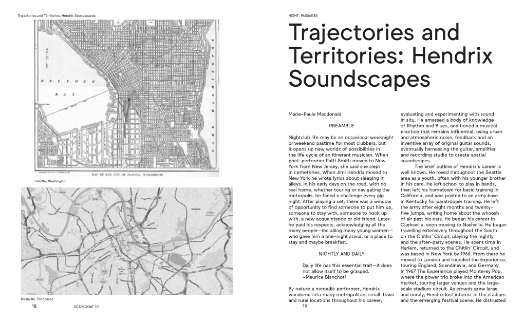 Trajectories and Territories: Hendrix Soundscapes NIGHT: PASSAGES Trajectories and Territories: Hendrix Soundscapes