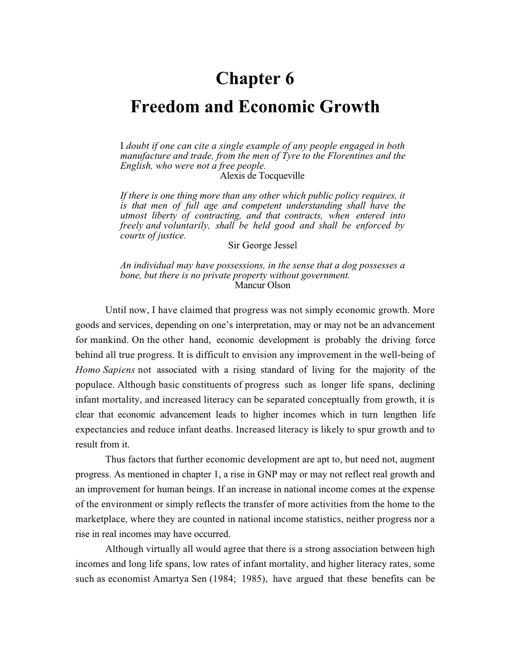 Chapter 6 Freedom and Economic Growth