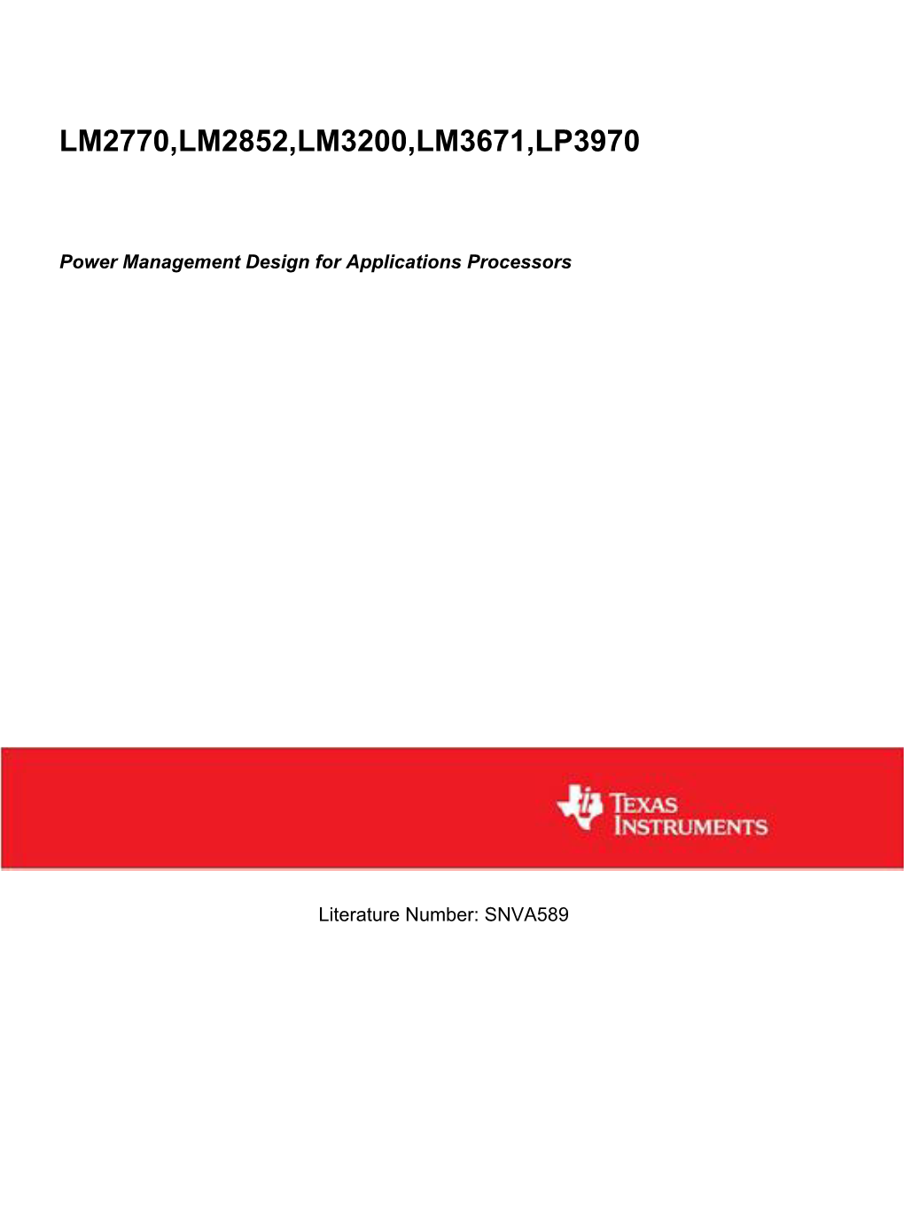 Power Management Design for Applications Processors