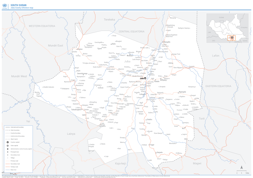 SOUTH SUDAN Juba County Reference Map