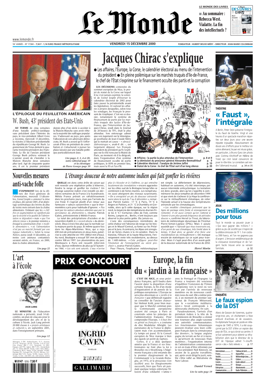 LE MONDE/PAGES&lt;UNE&gt;