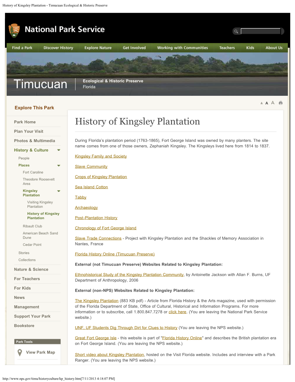 History of Kingsley Plantation - Timucuan Ecological & Historic Preserve