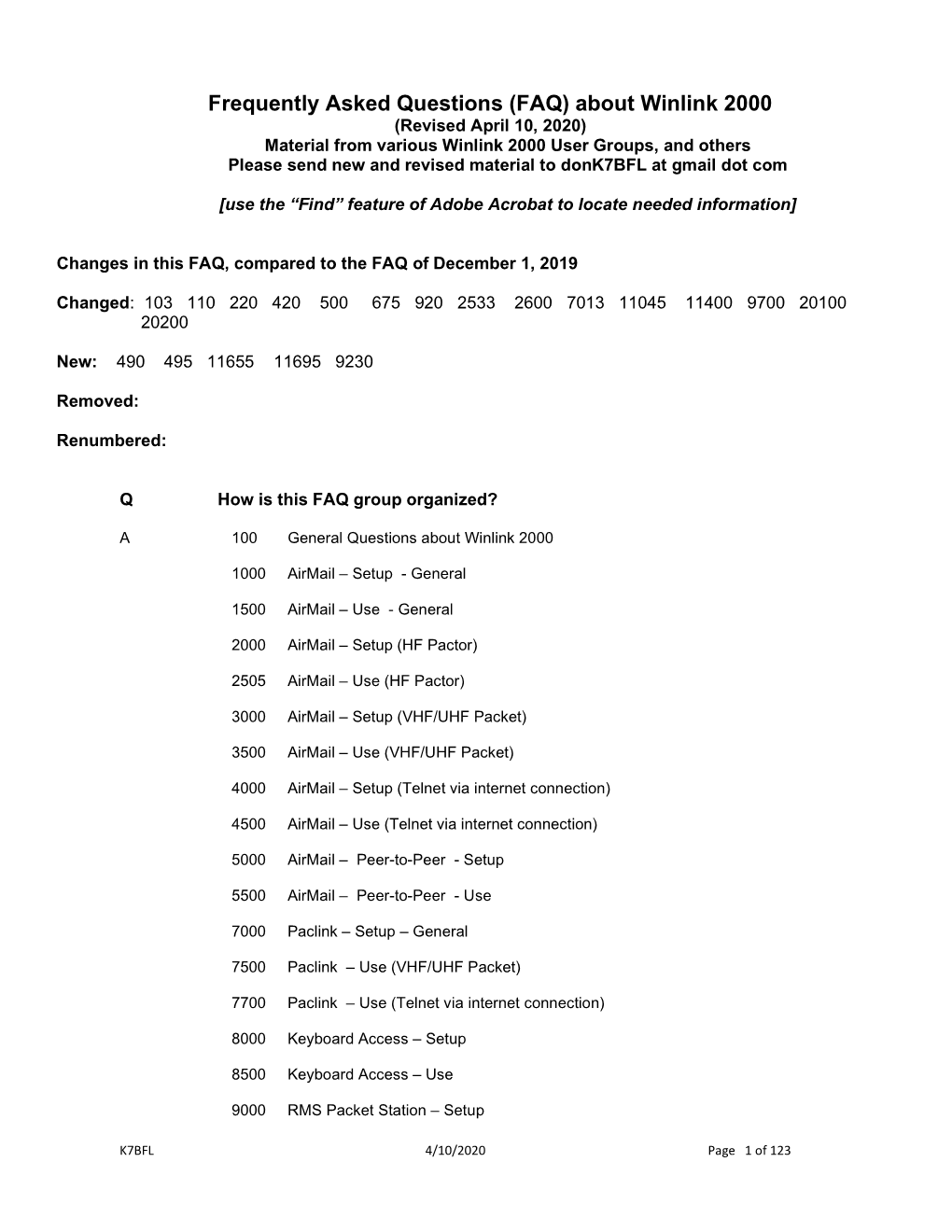 Frequently Asked Questions (FAQ) About Winlink 2000