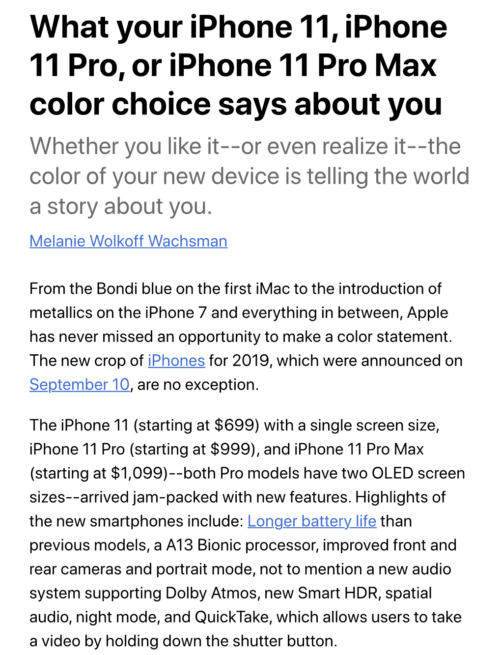 What Your Iphone 11, Iphone 11 Pro, Or Iphone 11 Pro Max Color Choice