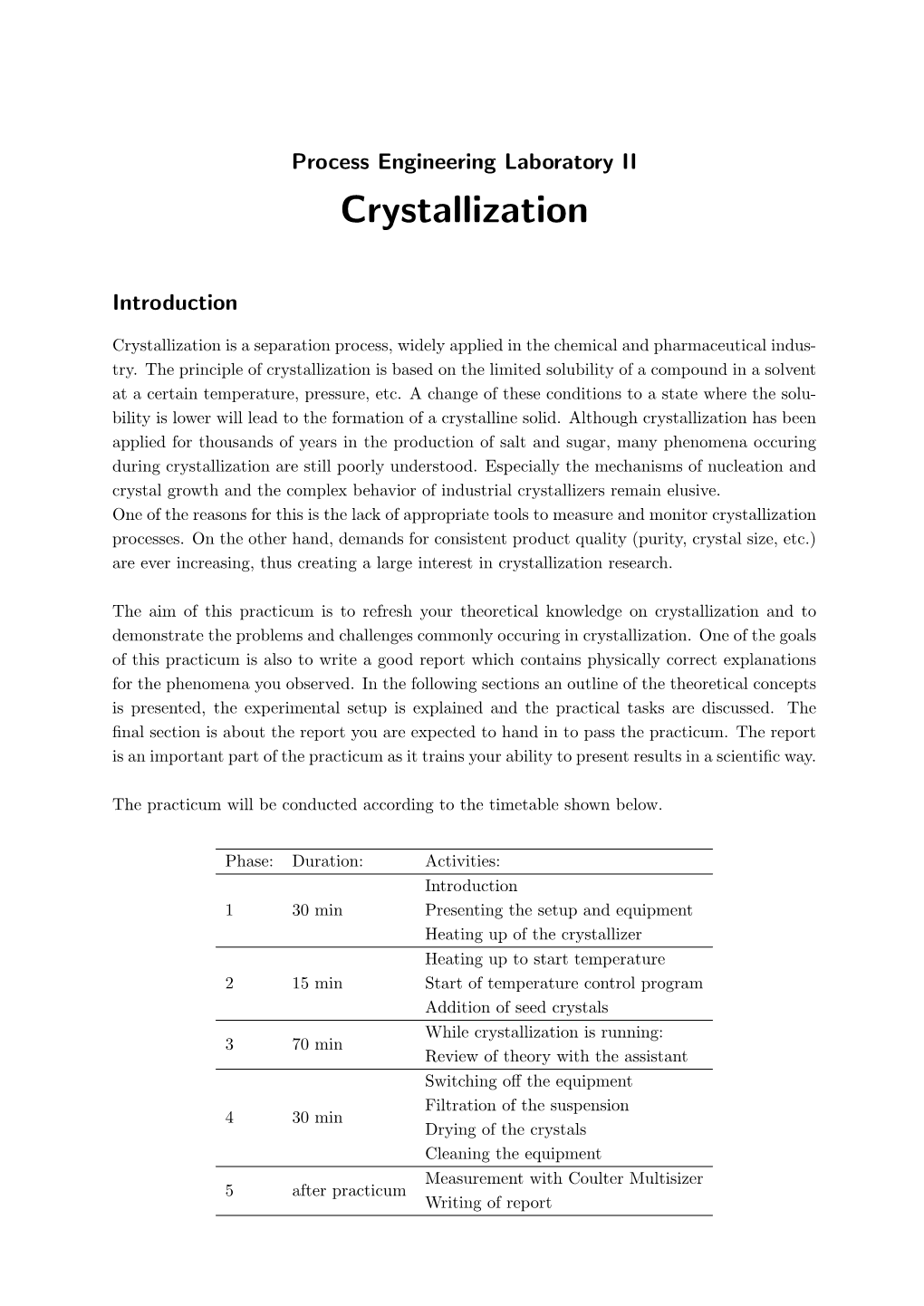 Crystallization