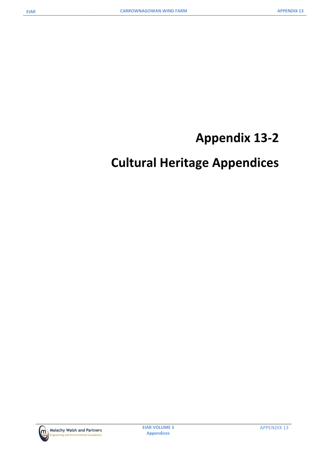 Appendix 13-2 Cultural Heritage Appendices.Pdf [PDF]