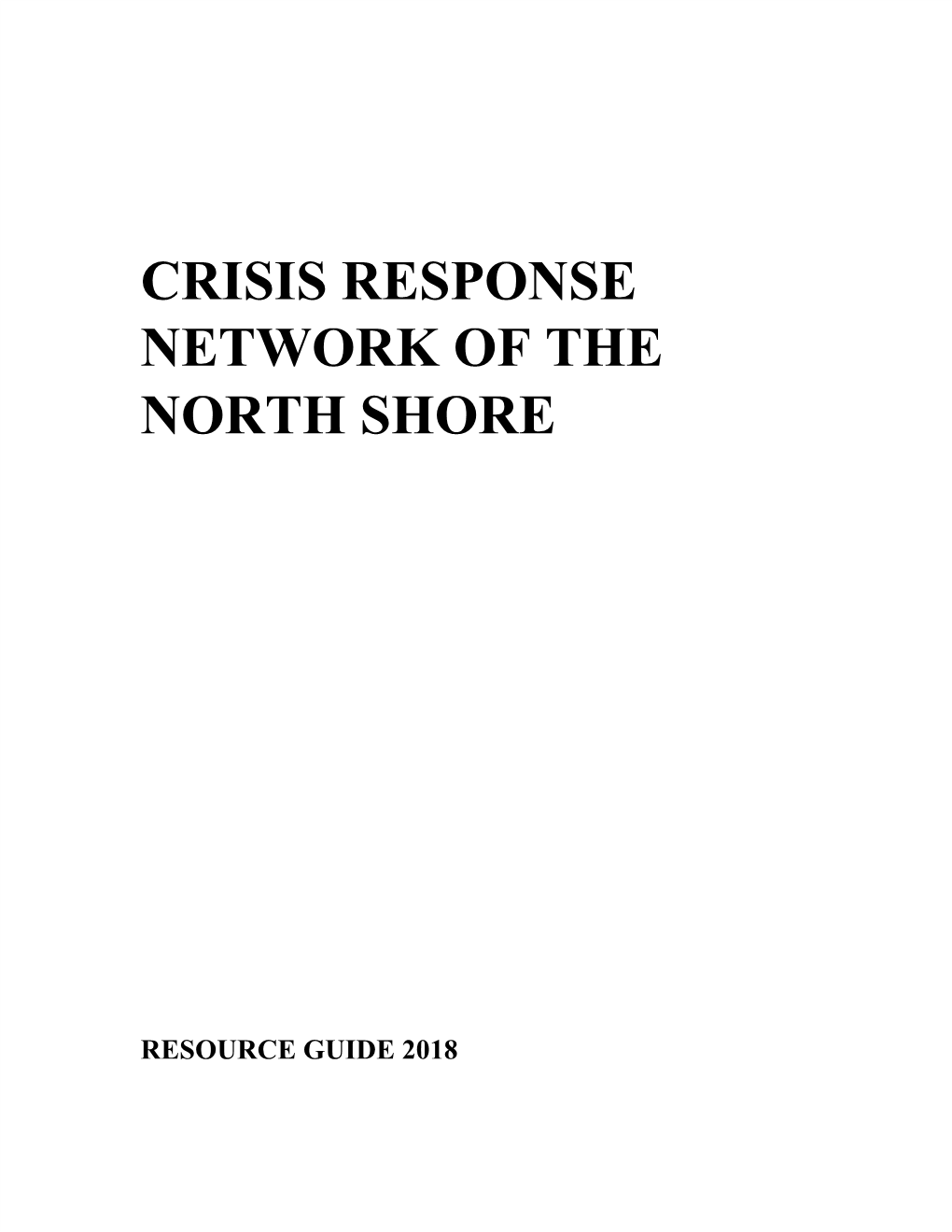 Crisis Response Network of the North Shore