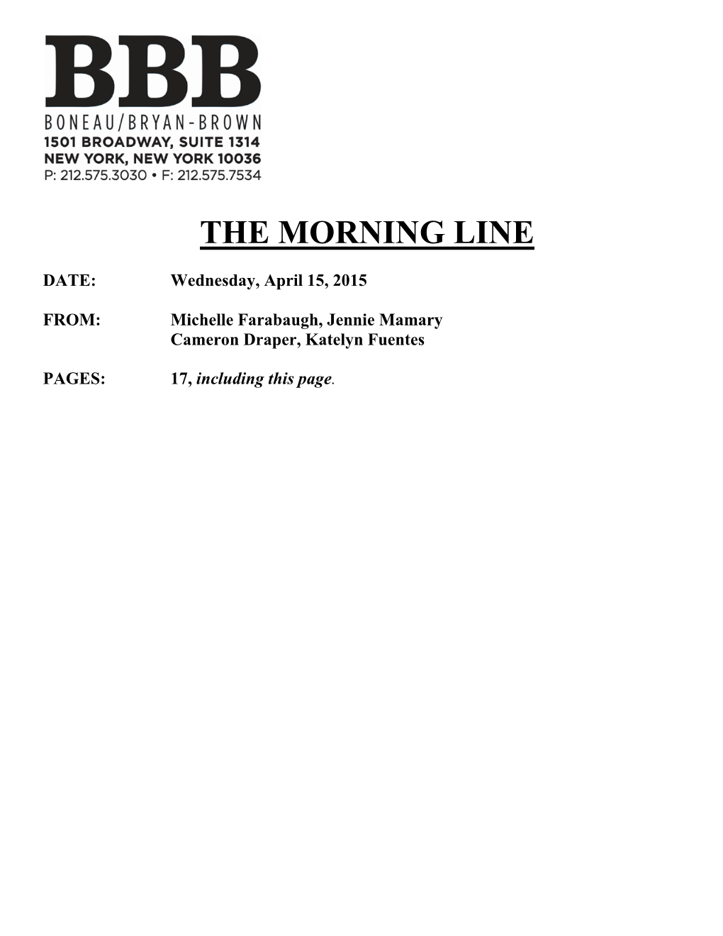 The Morning Line