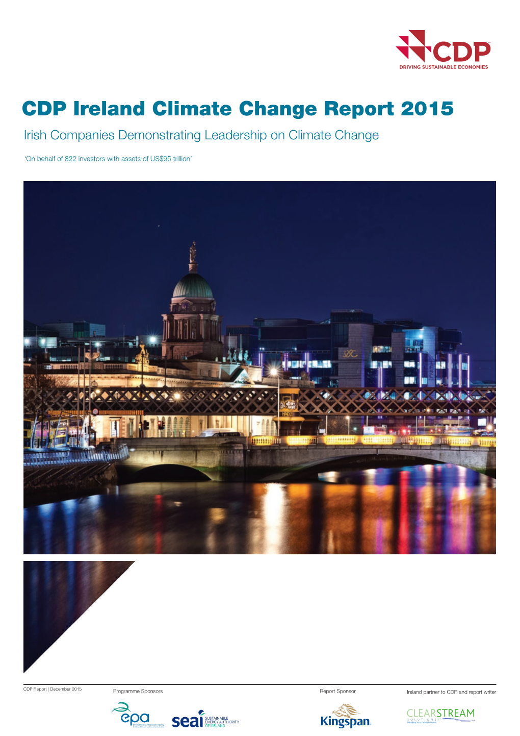 CDP Ireland Climate Change Report 2015 Irish Companies Demonstrating Leadership on Climate Change