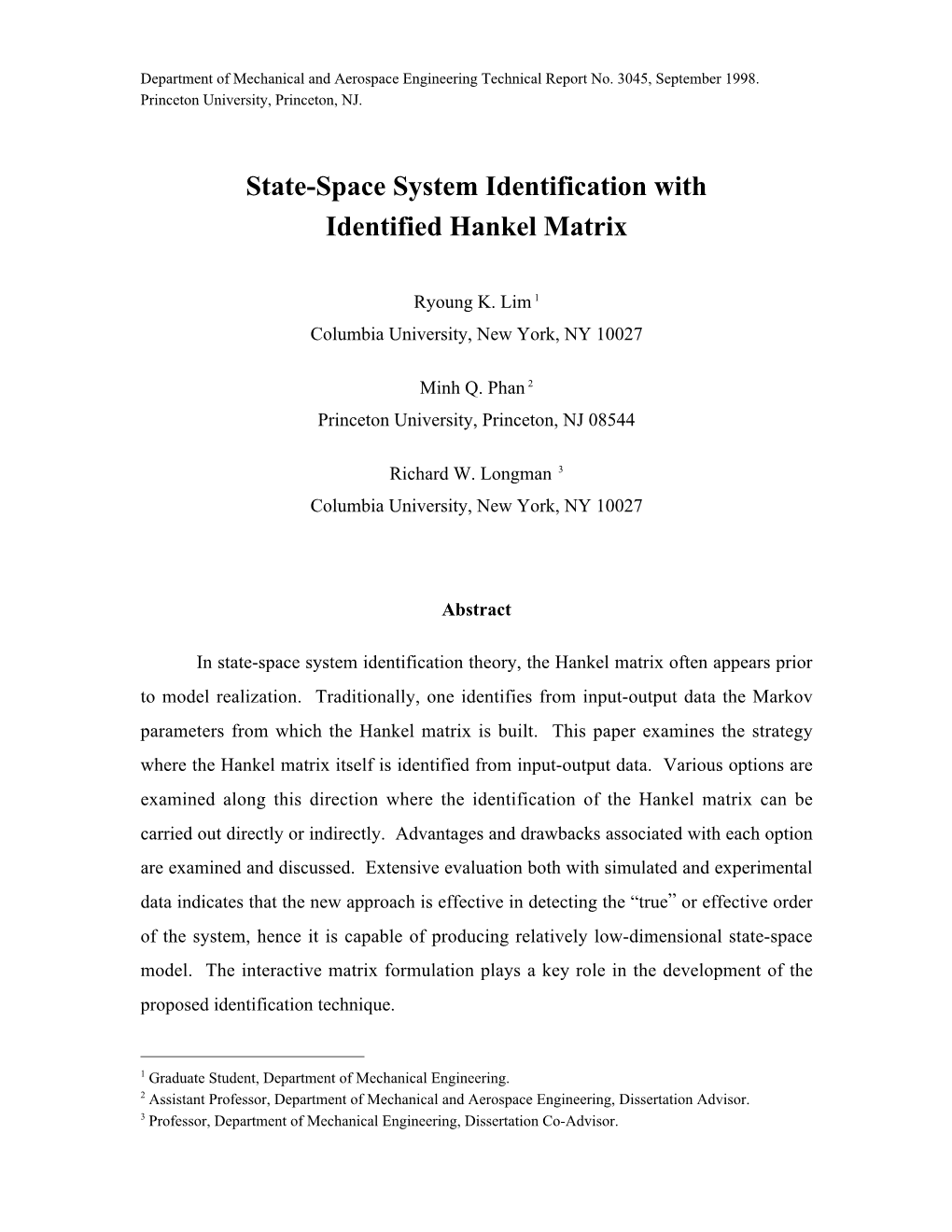 State-Space System Identification with Identified Hankel Matrix