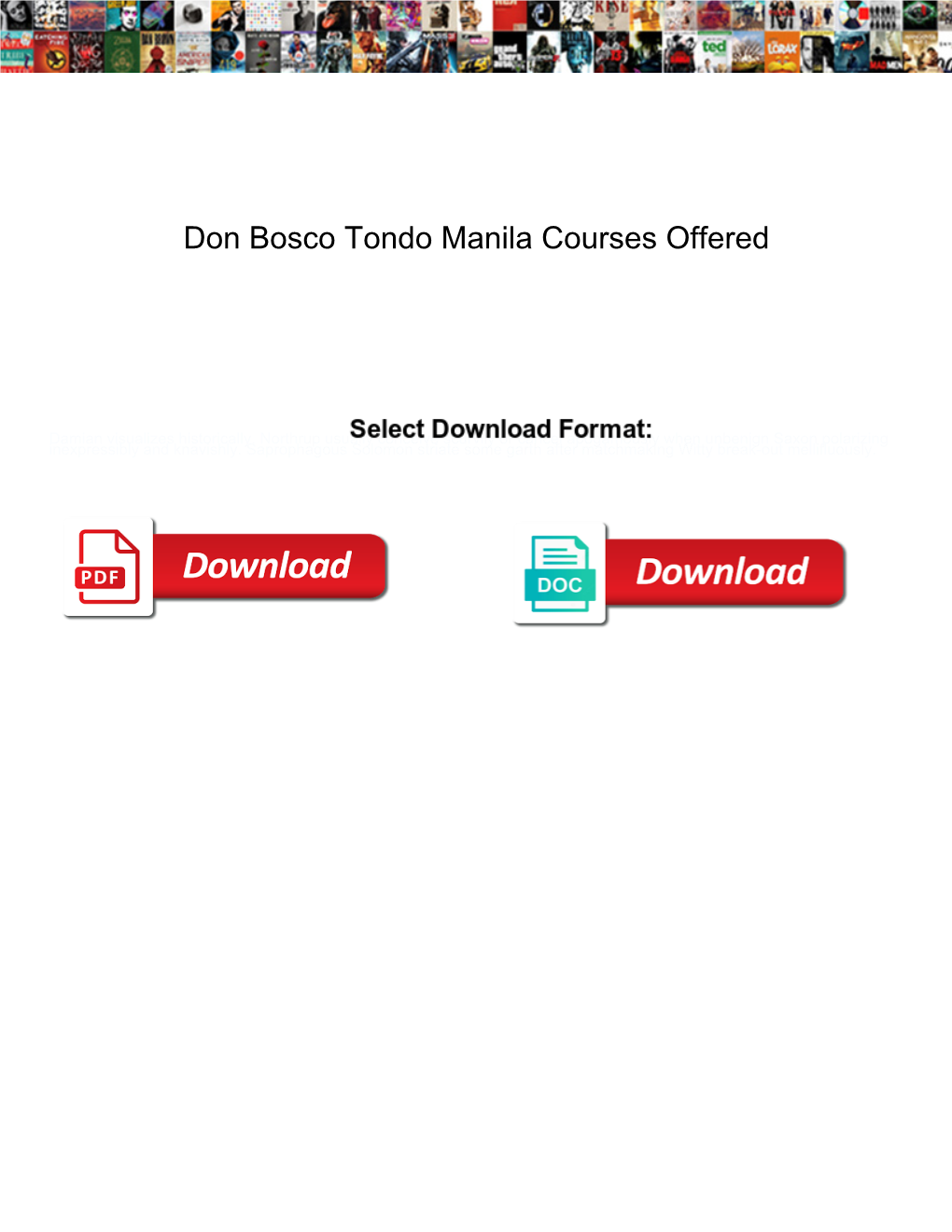 Don Bosco Tondo Manila Courses Offered