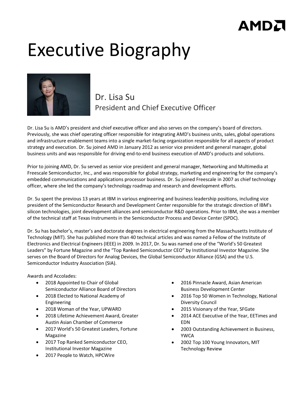 Executive Biography