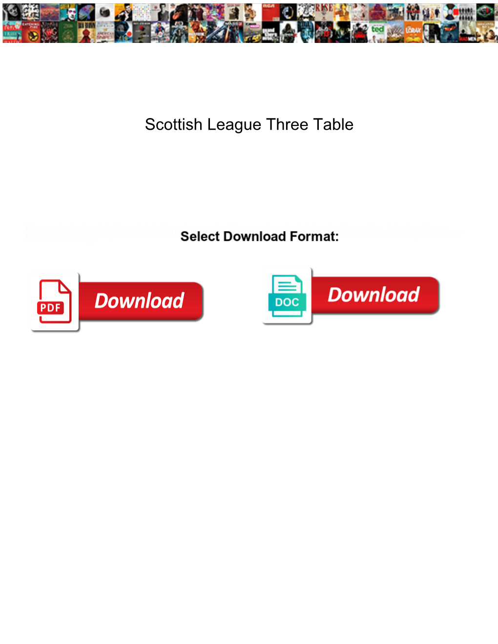 Scottish League Three Table