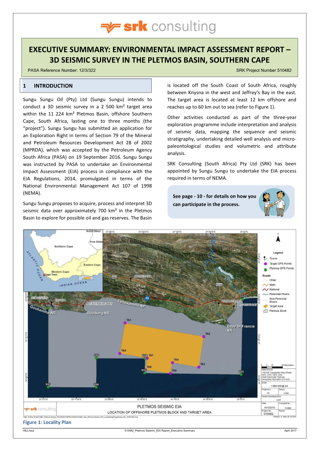 Executive Summary: Environmental Impact Assessment Report – 3D Seismic Survey in the Pletmos Basin, Southern Cape
