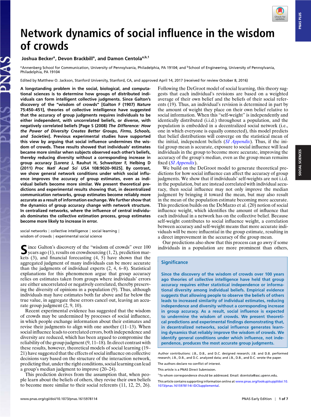 Network Dynamics of Social Influence in the Wisdom of Crowds