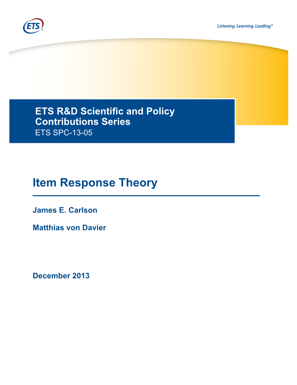 Item Response Theory