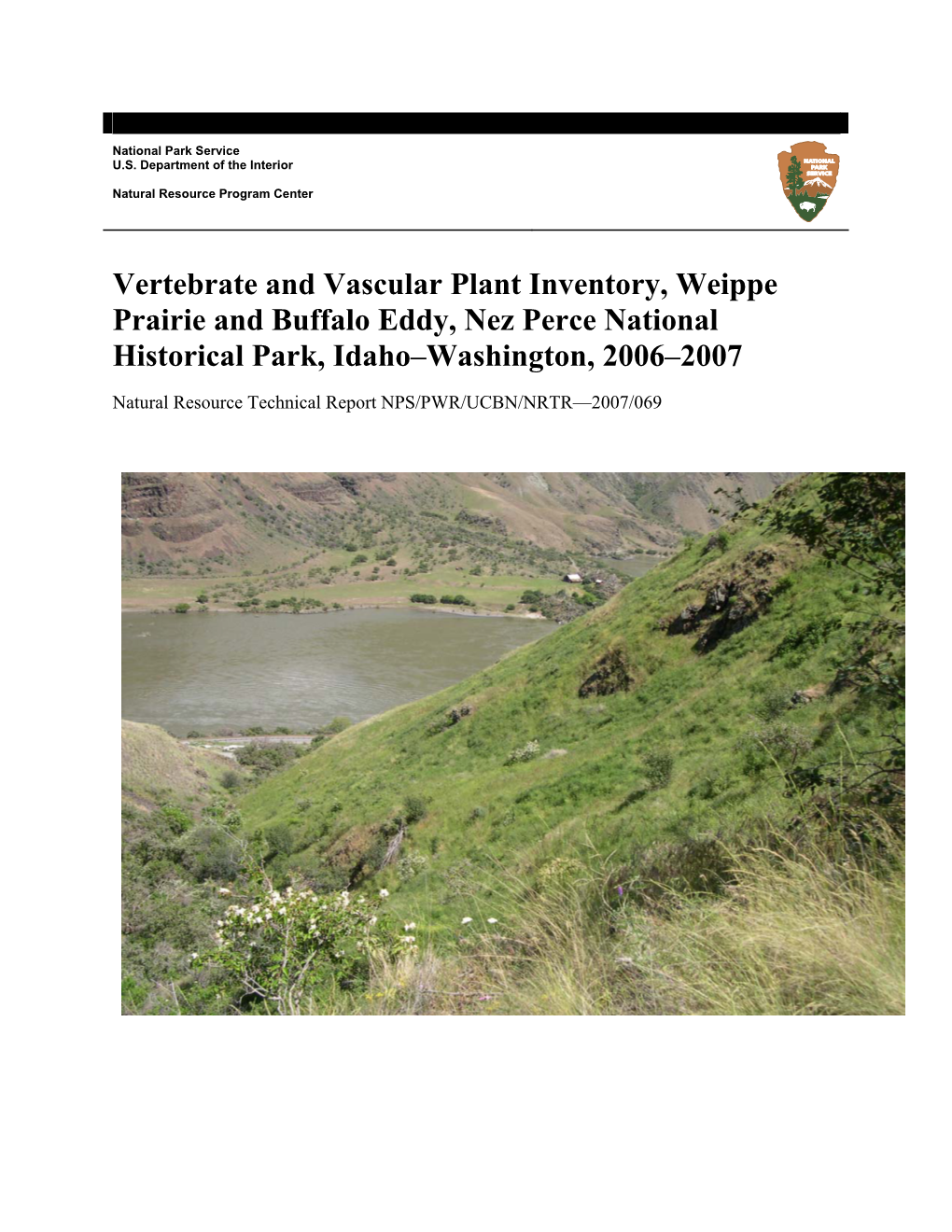 Vertebrate and Vascular Plant Inventory, Weippe Prairie and Buffalo Eddy, Nez Perce National Historical Park, Idaho–Washington, 2006–2007