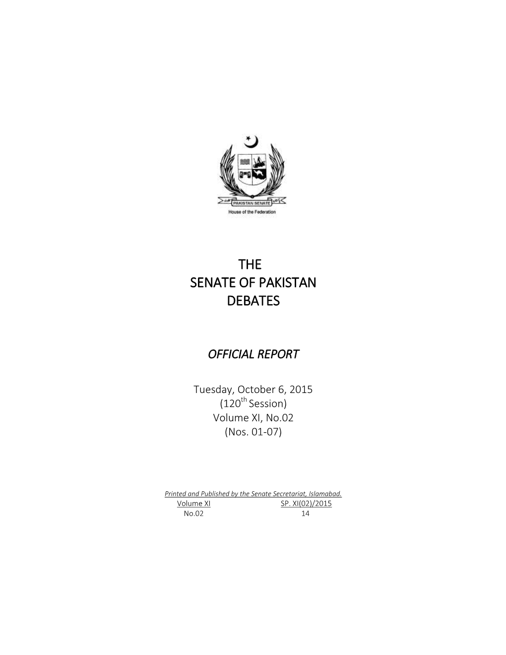 The Senate of Pakistan Debates