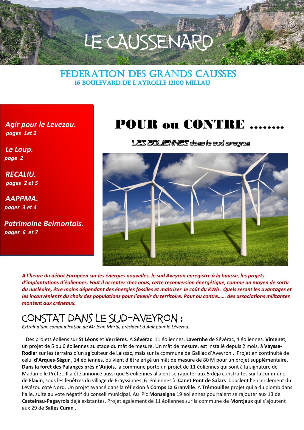 Éolien En Sud Aveyron