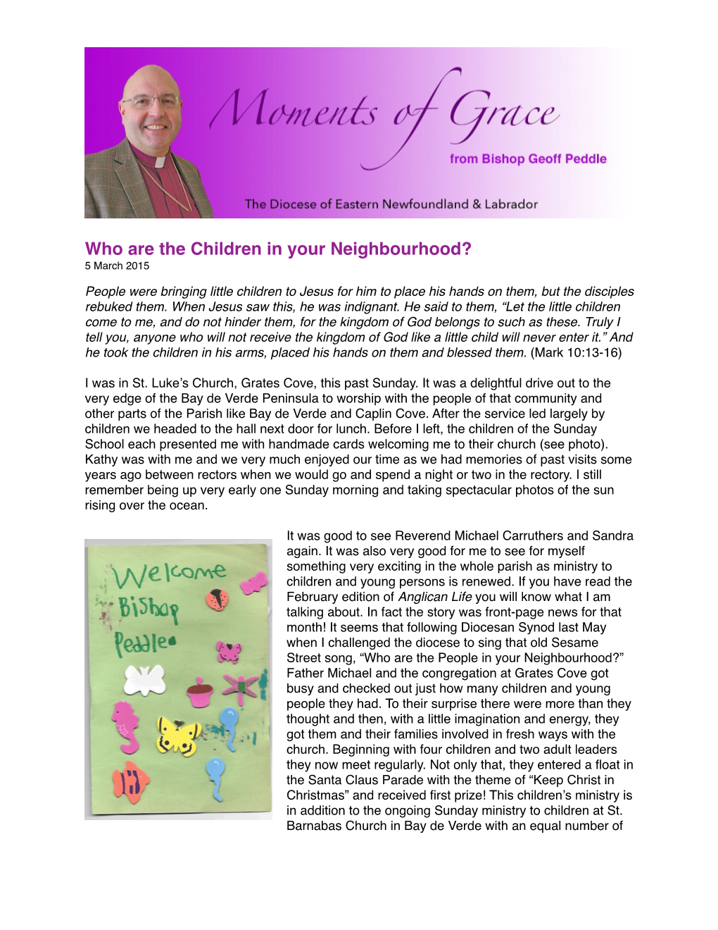 Who Are the Children in Your Neighbourhood? 5 March 2015