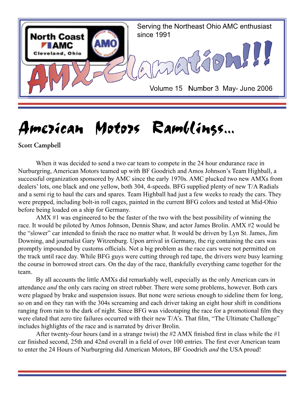 AMX-Clamation!!!Volumevolume 15 Number 3 May- June 2006