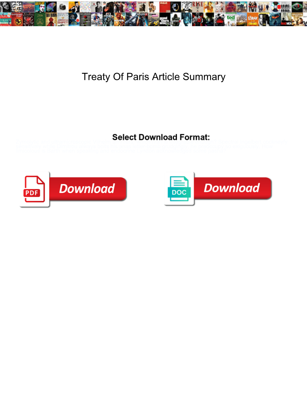 Treaty of Paris Article Summary