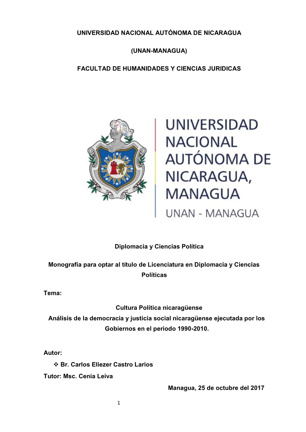 Universidad Nacional Autónoma De Nicaragua