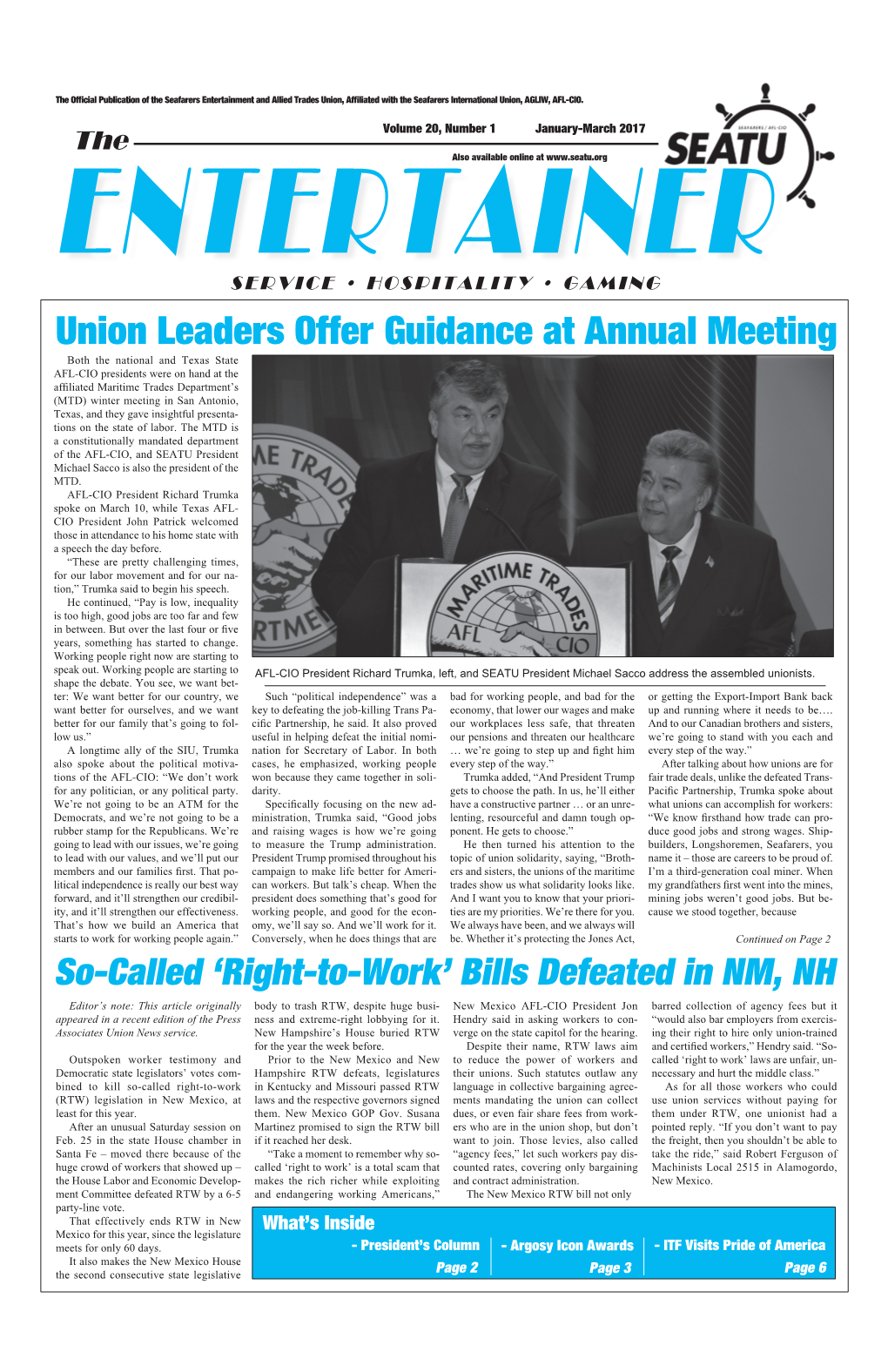 Union Leaders Offer Guidance at Annual Meeting