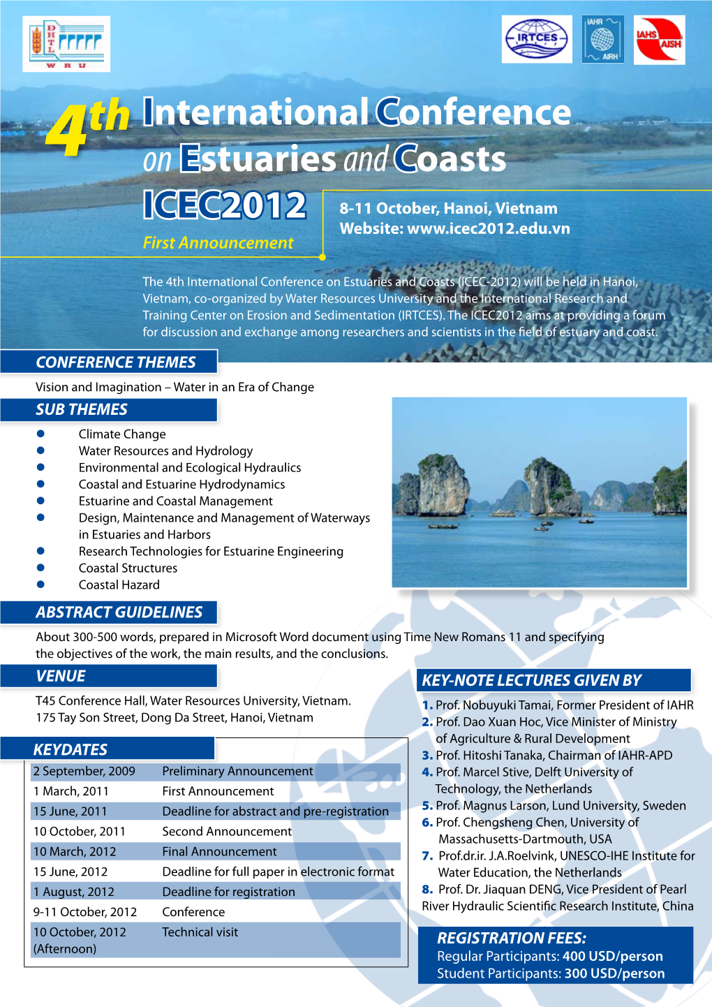 International Conference on Estuaries and Coasts ICEC2012 First Announcement