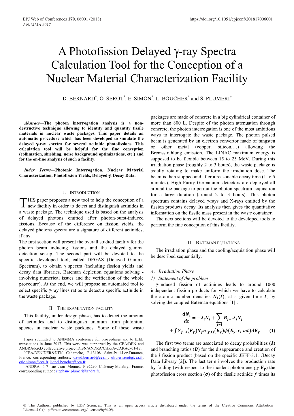 A Photofission Delayed Γ-Ray Spectra Calculation Tool for the Conception of a Nuclear Material Characterization Facility