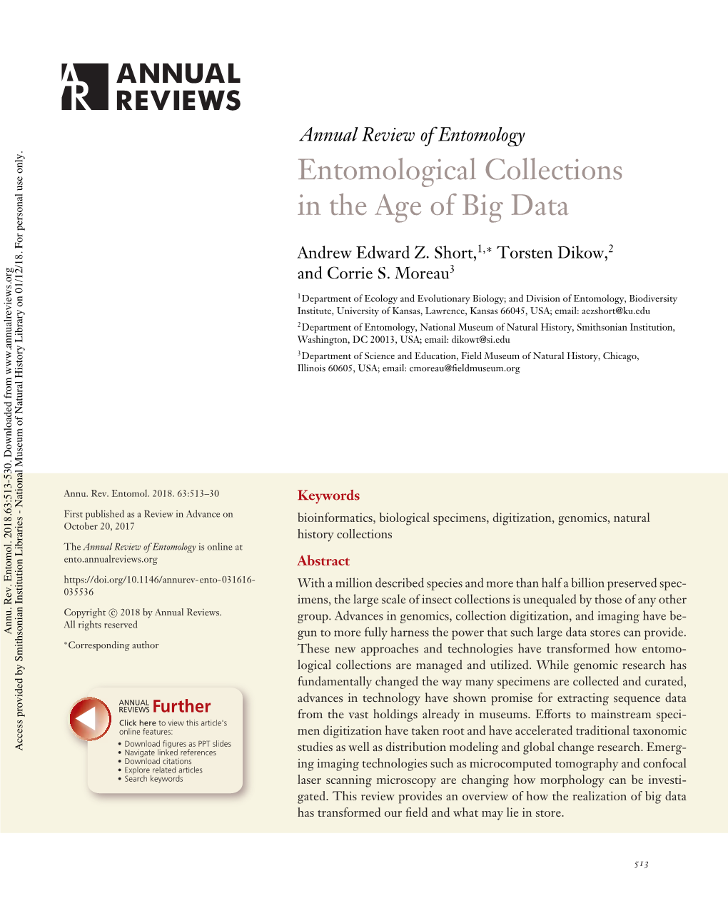 Entomological Collections in the Age of Big Data