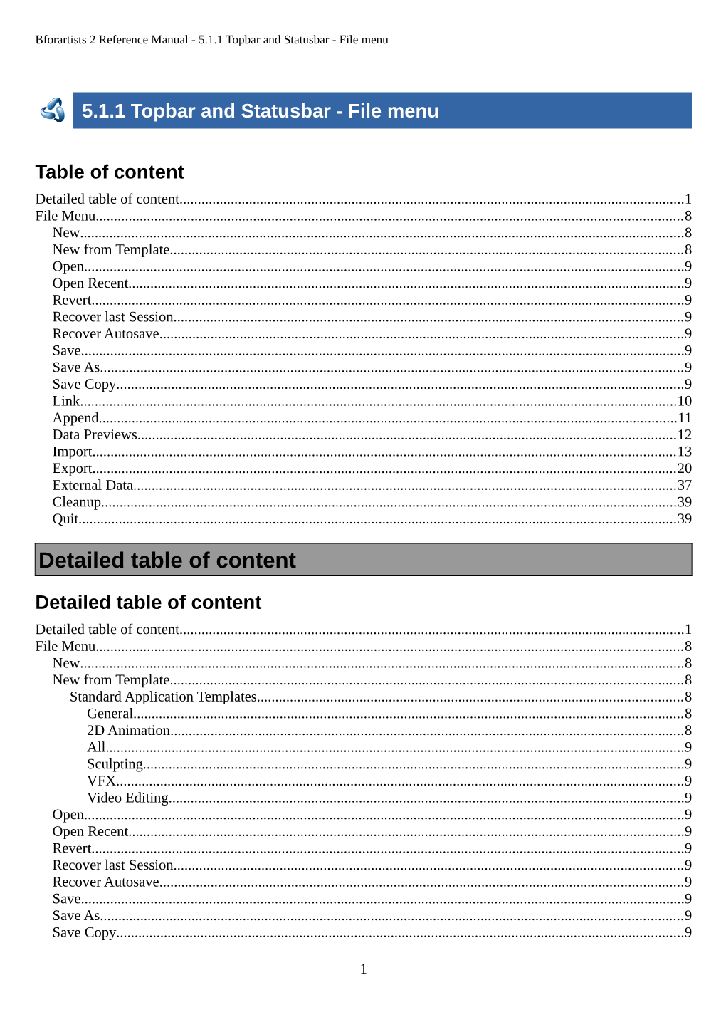 Detailed Table of Content