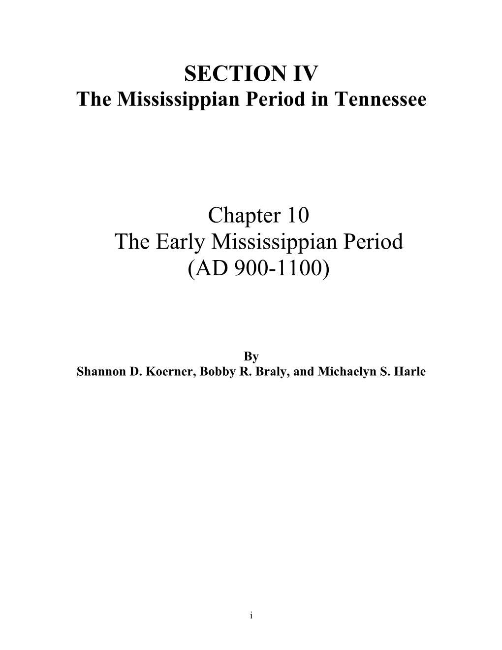 The Early Mississippian Period (AD 900-1100)