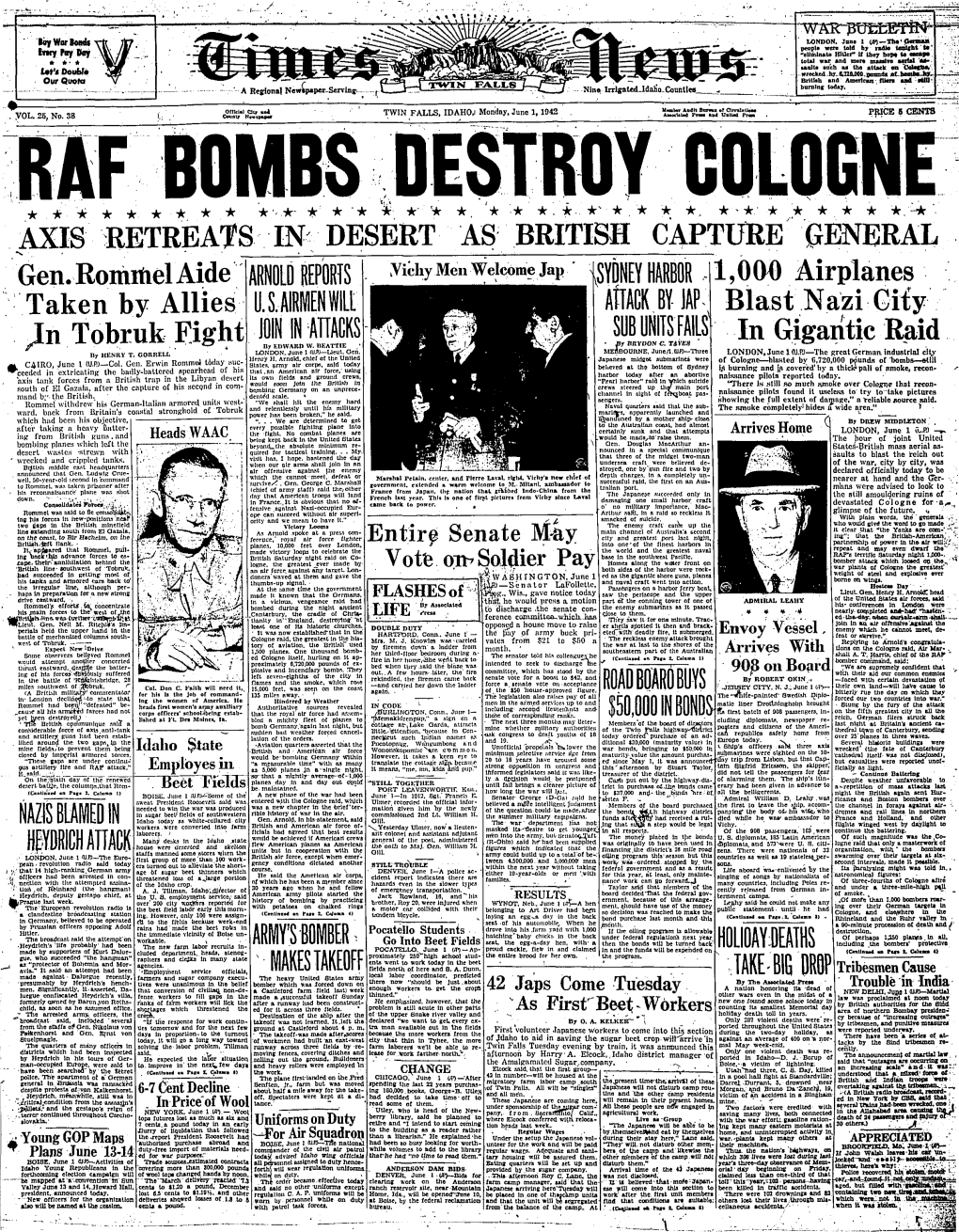 Raf Bombs Destroy Cologne