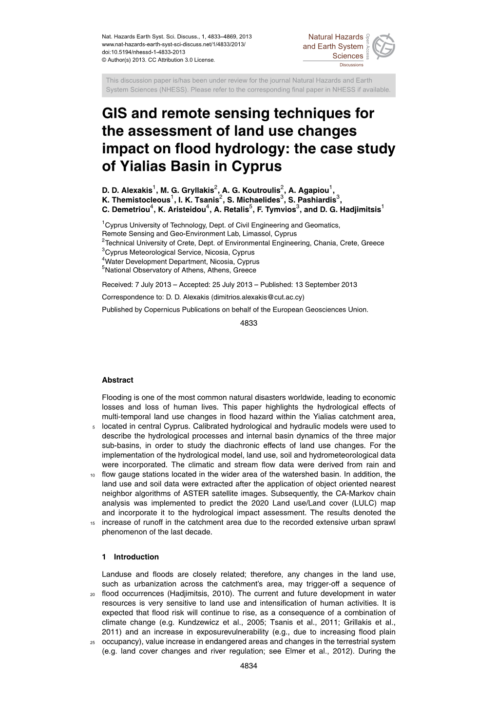 GIS and Remote Sensing Techniques for the Assessment of Land Use