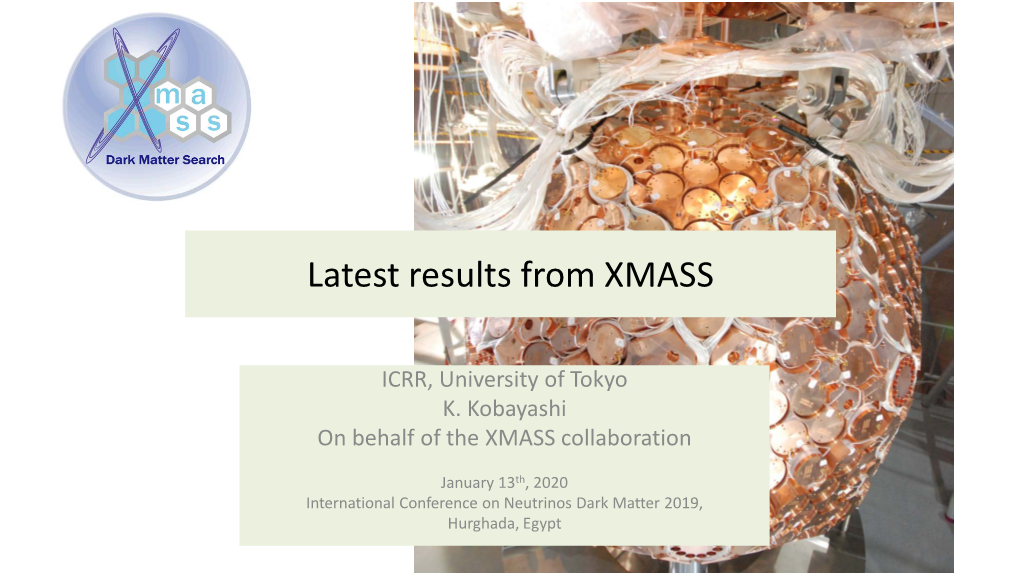 Status of XMASS Experiment